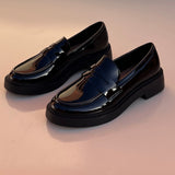 Derbies vernis à plateforme - Noir