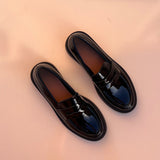 Derbies vernis à plateforme - Noir