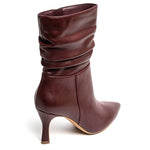 bottines bordeaux à talons leyane, bottines leyane, bottines femmes maroc, bottines en ligne