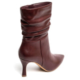bottines bordeaux à talons leyane, bottines leyane, bottines femmes maroc, bottines en ligne