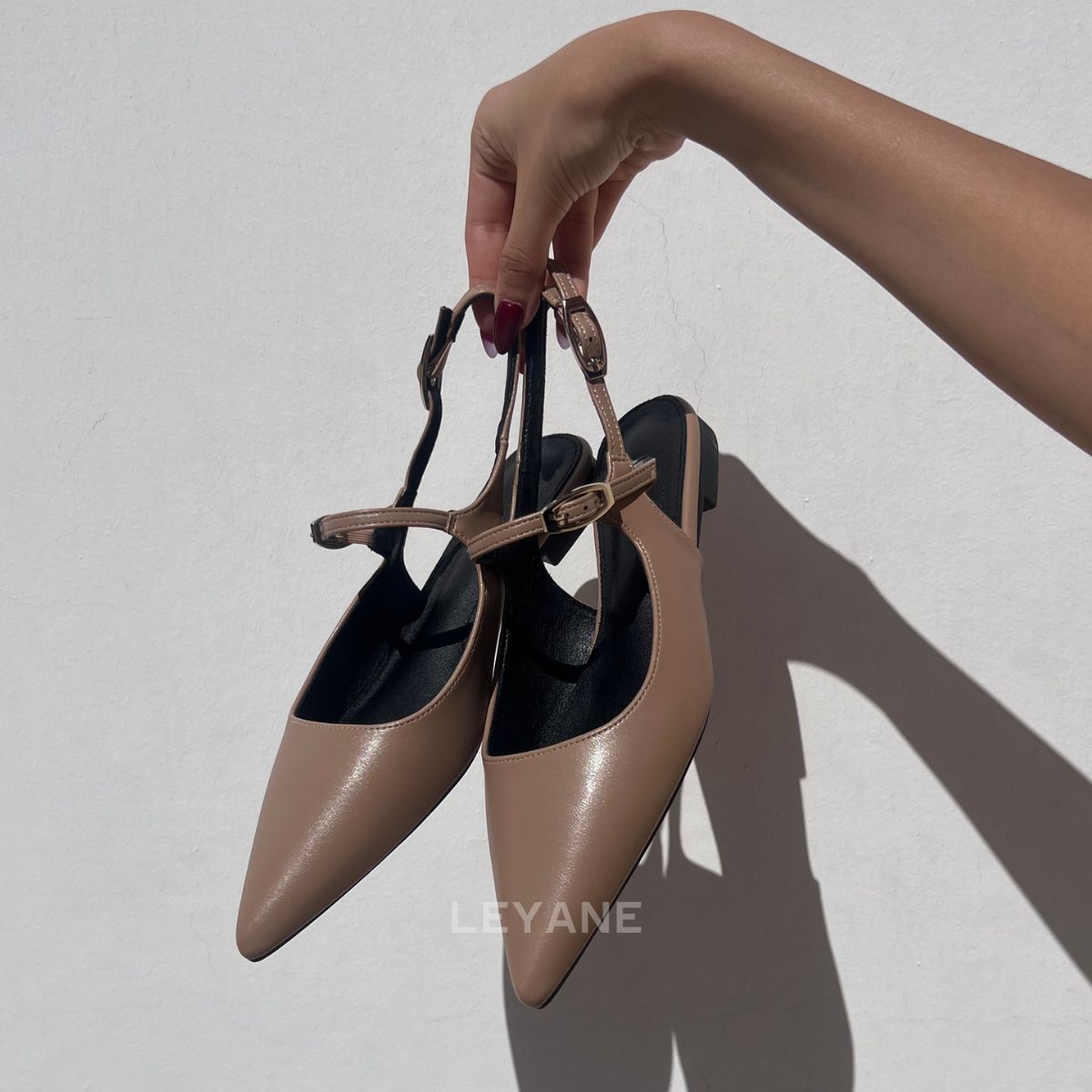 ballerine femme, ballerine slingback, ballerine taupe, chaussures femme maroc