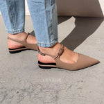 ballerine femme, ballerine slingback, ballerine taupe, chaussures femme maroc