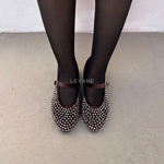 Ballerine marron  ; Ballerine strasse ; Ballerine tendance ; Ballerine chic .Ballerine femme 