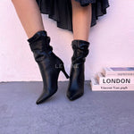 bottines noir à talons leyane, bottines leyane, bottines femmes maroc, bottines en ligne