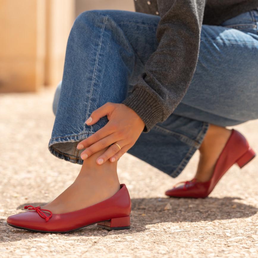 ballerines bordeaux, rouge foncé, chaussures femmes, ballerines pour travail, chaussures maroc, en ligne, 