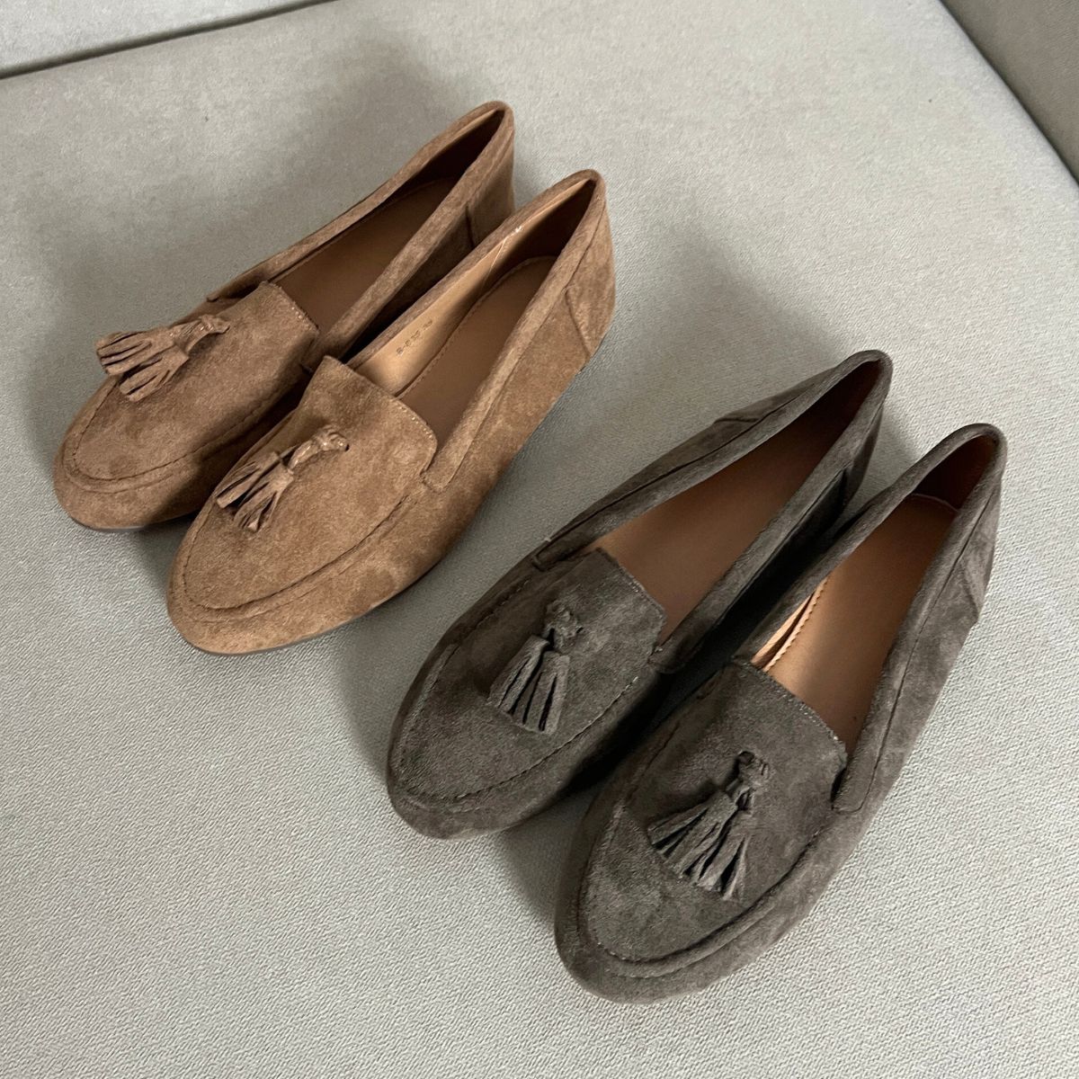 mocassin à gland camel pour femmes en daim au maroc, chaussures femmes maroc