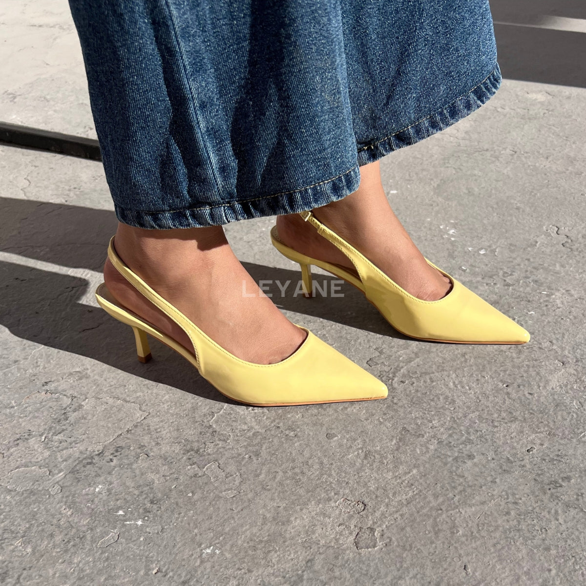 Escarpin Chaussure Chaussures à Talon Jaune Escarpins Femme