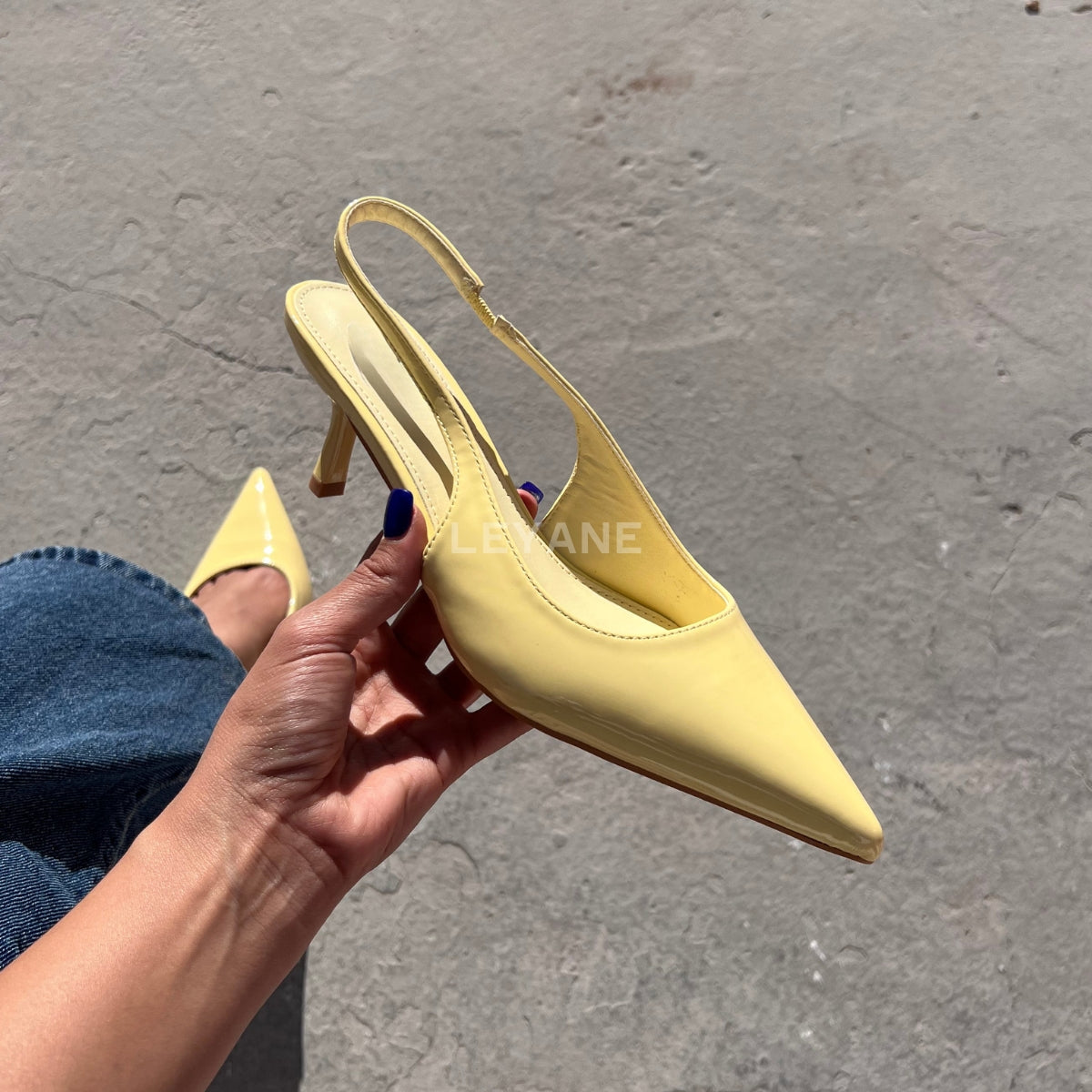 Escarpins Chaussure Jaune Talon Escarpins Vernis Jaune Pastel