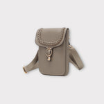 Sac bandoulière pour téléphone avec motif couleur taupe  Dimension: 23cm*7.5cm*15.5m  Cuir de qualité premium