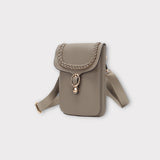Sac bandoulière pour téléphone avec motif couleur taupe  Dimension: 23cm*7.5cm*15.5m  Cuir de qualité premium