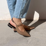 ballerine femme, ballerine slingback, ballerine taupe, chaussures femme maroc
