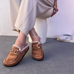 mules en daim à fourrure pour femmes , chaussures en ligne