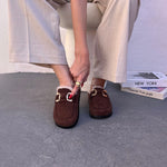 mules en daim à fourrure pour femmes , chaussures en ligne