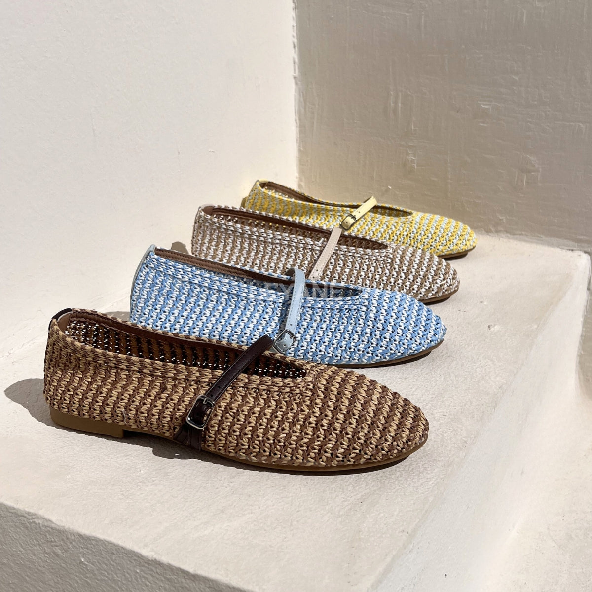 ballerines, Mary Jane, tressé, raphia, beige, naturel, été, nature, élégantes, casual chic, bride, femme, confort, minimaliste