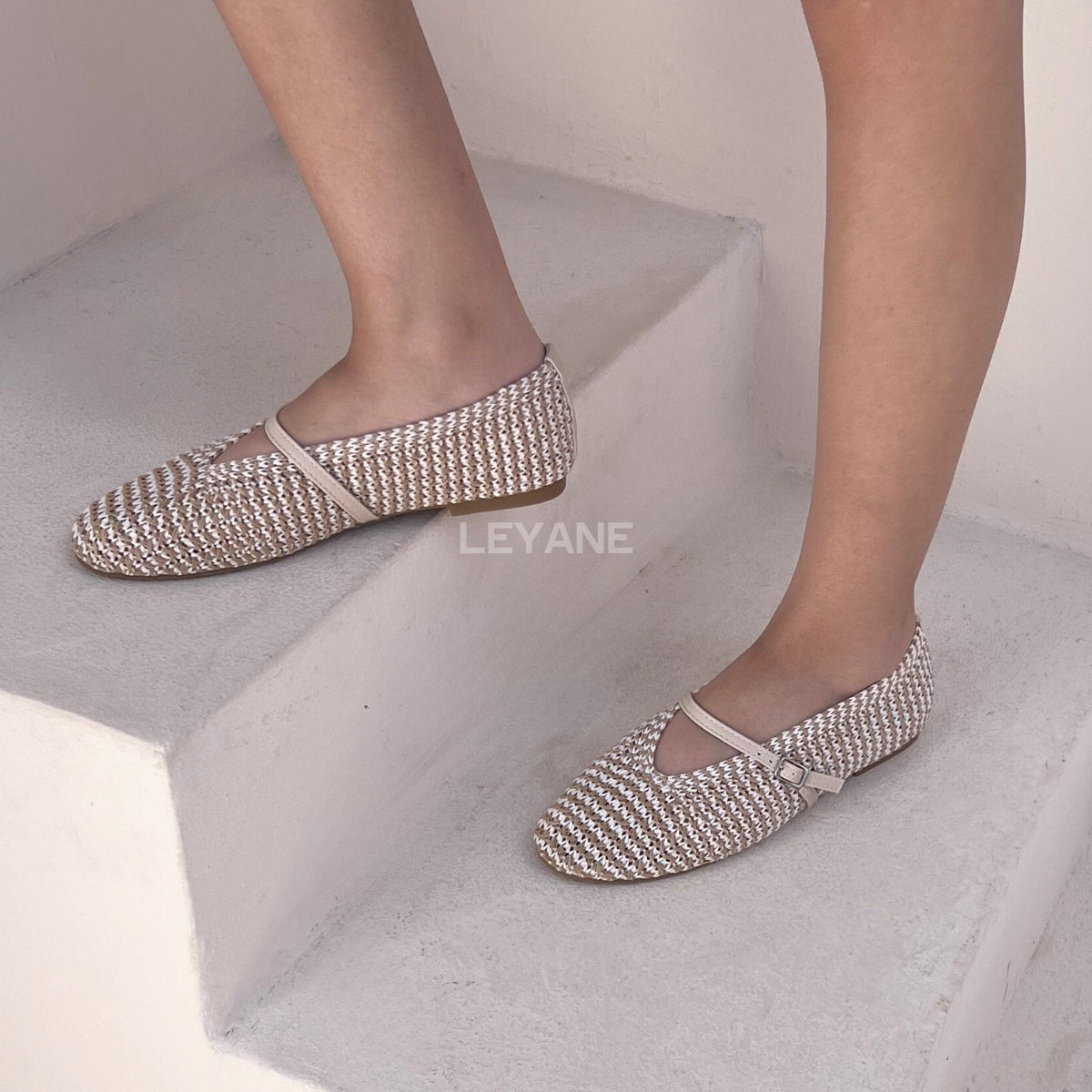 ballerines, Mary Jane, tressé, raphia, beige, naturel, été, chaussures plates, élégantes, casual chic, bride, femme, confort, minimaliste