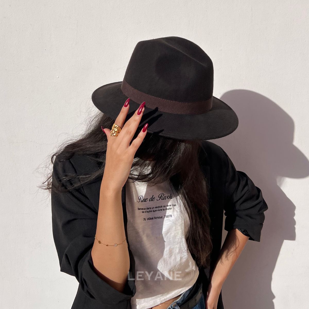 CHAPEAU EN LAINE UNISEX Marron  - CHAPEAU MAISON MURIELLE MAROC