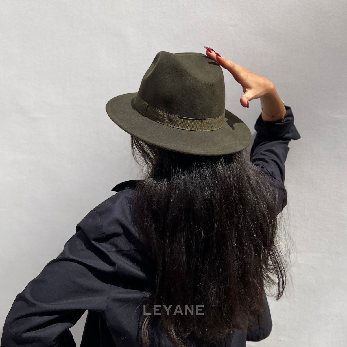 CHAPEAU EN LAINE UNISEX EN  KAKI - CHAPEAU MAISON MURIELLE MAROC