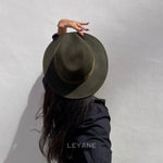 CHAPEAU EN LAINE UNISEX EN  KAKI - CHAPEAU MAISON MURIELLE MAROC