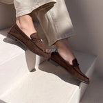 mocassins, suédine, daim, nœud, classique, chic, casual, chaussures plates, confort, femme, intemporel, automne, élégant