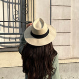 Chapeau unisex style panama - Blanc écru