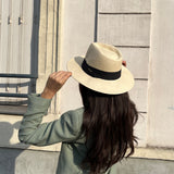 Chapeau unisex style panama - Blanc écru