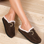 mules en daim à fourrure pour femmes , chaussures en ligne