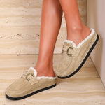 mules en daim à fourrure pour femmes , chaussures en ligne