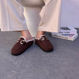 mules en daim à fourrure pour femmes , chaussures en ligne