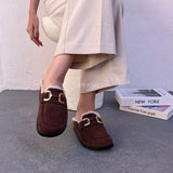 mules en daim à fourrure pour femmes , chaussures en ligne