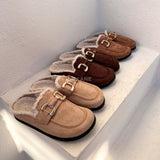 mules en daim à fourrure pour femmes , chaussures en ligne