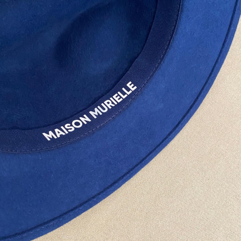 CHAPEAU EN LAINE UNISEX EN BLEU ROYAL - CHAPEAU MAISON MURIELLE MAROC