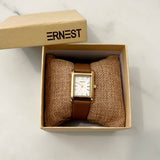 Montre Théa- bracelet en cuir - Camel