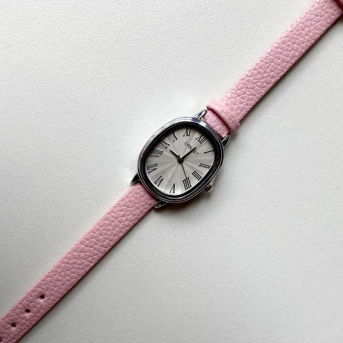 Montre - bracelet en cuir - Rose marque ernest