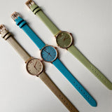 Montre ronde - bracelet en cuir