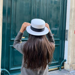 canotier en laine blanc - chapeau maroc maison murielle
