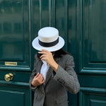 canotier en laine blanc - chapeau maroc maison murielle