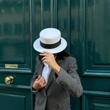 canotier en laine blanc - chapeau maroc maison murielle